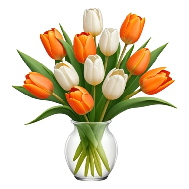 orange and white tulips sticker