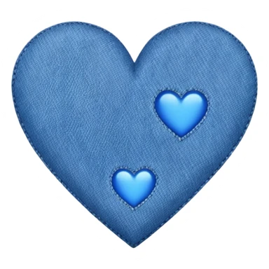 blue heart with a denim pattern sticker