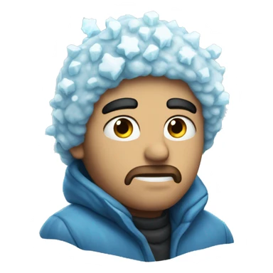 snowflakesad alone blue ice  sticker