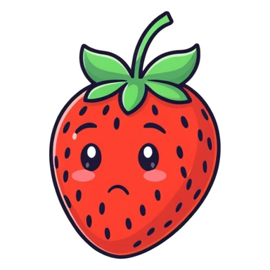 A strawberry crying :( sticker
