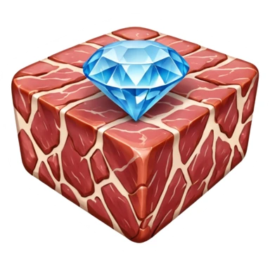 Meat with diamond textur and blue color sticker