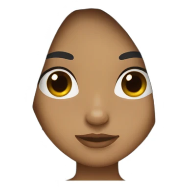 Girl with a long black hair and a tanned skin and big black glass sticker