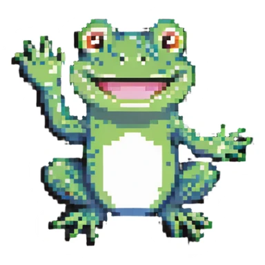 smiling frog waving sticker