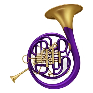 purple French horn sticker