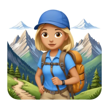girl back packing mountains background  sticker
