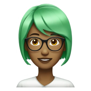 Woman with glasses and green hair  sticker