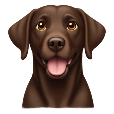 fat chocolate brown lab with brown eyes and mouth open sticker