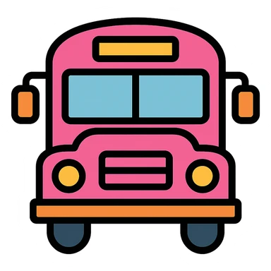 pink school bus sticker