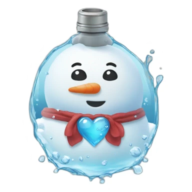 snowman heart water sticker