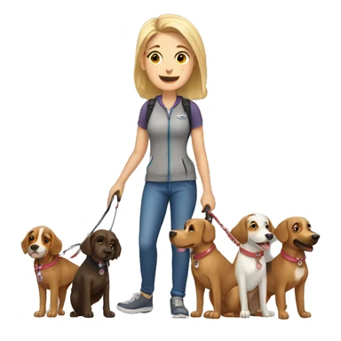 Dog walker with 6 dogs sticker