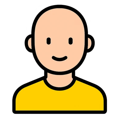 color outline icon of a bald white guy sticker
