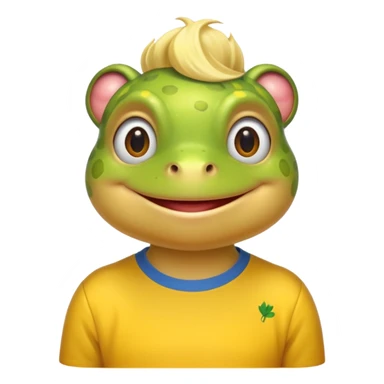 blonde frog with yellow shirt  sticker
