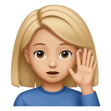 Girl tucking hair behind ear funny meme sticker