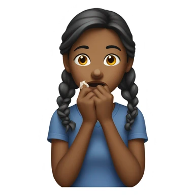 Girl biting her nails  sticker