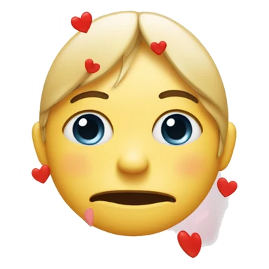 face holding tears with hearts sticker