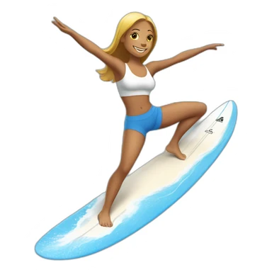 Yoga girl surfing sticker