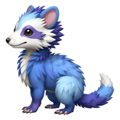 Trico-Sergal-Ferret-Vernid-fusion-Fakemon-animal-hybrid-creature, full body sticker