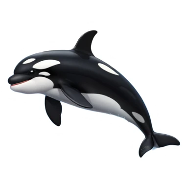 I want a realistic emoji of an orca whale leaping from the water with the moon illuminating the sky and reflecting on the sea. sticker