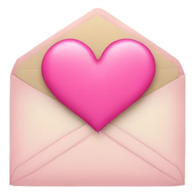 envelope with pink heart  sticker
