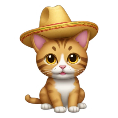 Cat wearing a sombrero sticker