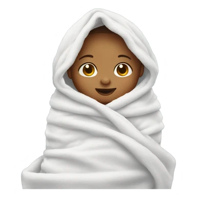 a baby wrapped in a towel sticker