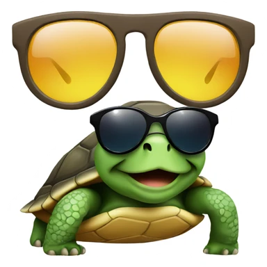 Turtle wearing sunglasses sticker