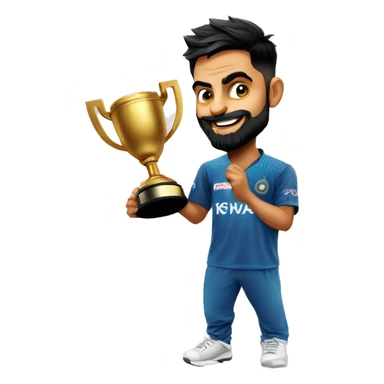 Virat Kohli lifting a trophy sticker
