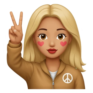 Kissy face peace sign sticker