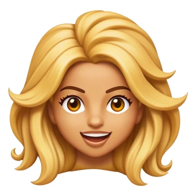 Cinematic Realistic Shakira Pop Culture Emoji, depicted with an energetic, dynamic portrayal of the global pop star rendered with lifelike textures and vibrant, charismatic lighting. sticker