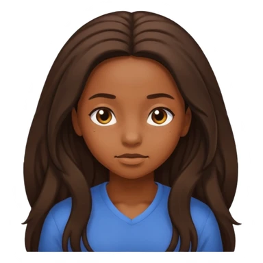 Black girl looking down at the floor sticker