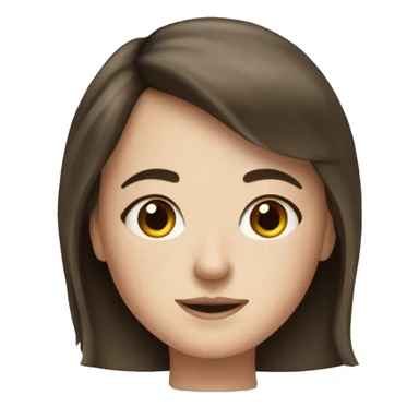 brunette white girl with freckles and bangs sticker