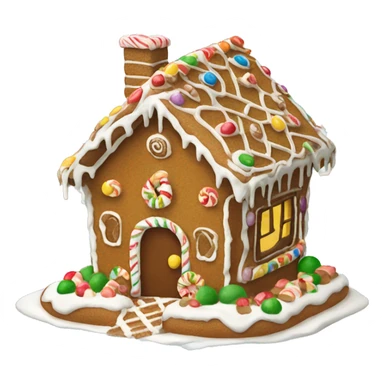 Create a gingerbread house with icing  sticker