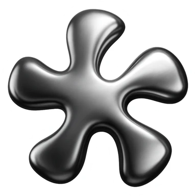 abstract shape with metallic reflections sticker