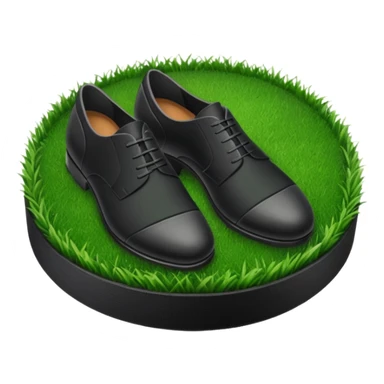 Black suit shoes circular patch of football grass sticker