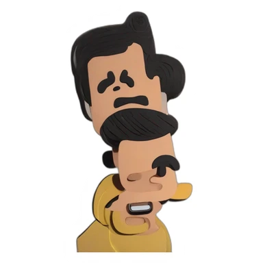 homme, moustachu assez vieux, avec le haut du crâne, chauve des cheveux sur la nuque, et autour des oreilles qui rit beaucoup avec quelques dents cassées sticker