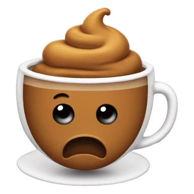 poop emoji and tea emoji combined sticker