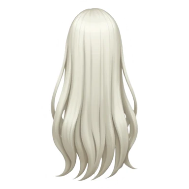 back view of long white hair sticker