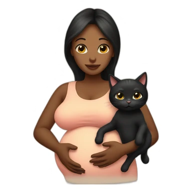 pregnant women with Black cat sticker