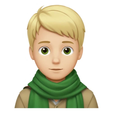 blonde hair boy, green scarf sticker
