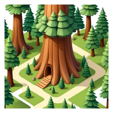 mariposa grove of sequoias, 3D isometric sticker