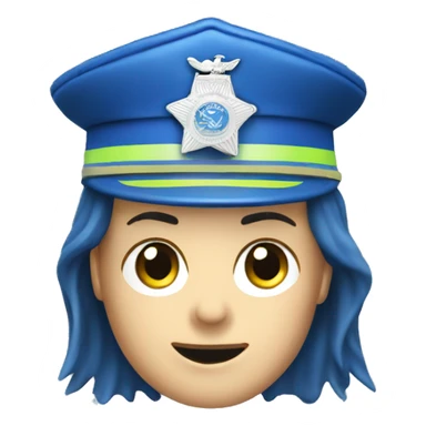 Police Siren in blue sticker