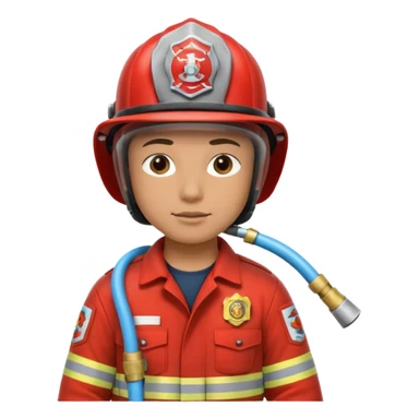 Bombeiro segurando mangueira sticker