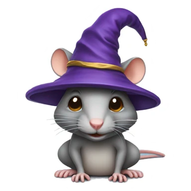 rat in a wizard's hat sticker