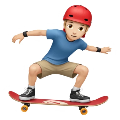 skater with skateboard and red helmet sticker