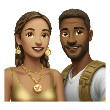 outdoor couple portrait in nature Juwelier in Gold sticker