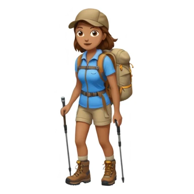 woman hiking  brown hair sticker