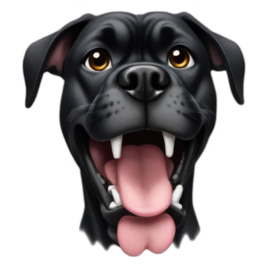 black boxer dog profile with huge underbite sticker