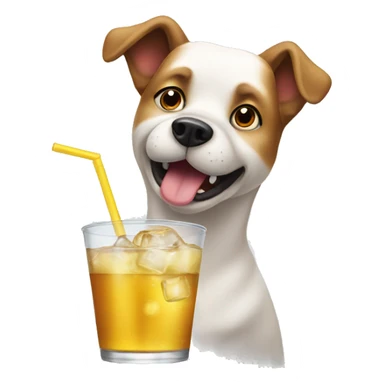 dog with drink sticker