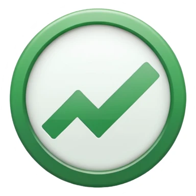 Green check box with white circle outside sticker