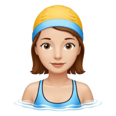 a femela swimming coach with shoulder lengt brown hair and a friendly face - a little older early 50s sticker